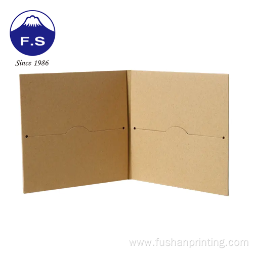 Custom logo sliver foil kraft paper file folder